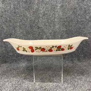 VTG Sheffield Strawberries 'N Cream 12" Au Gratin Baking Dish Japan
